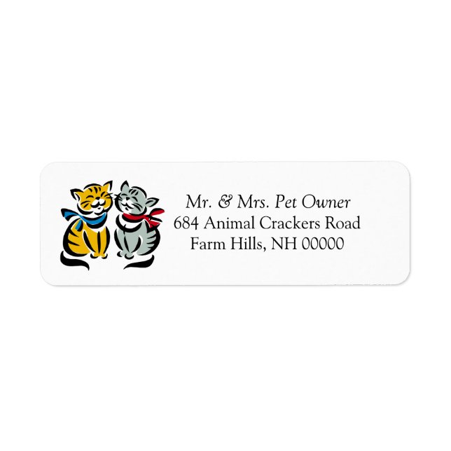 Chatons Adresse de retour Stickers Étiquettes de c (Devant)