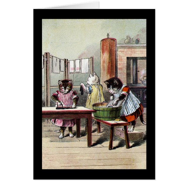 Chatons lavant leurs mitaines (Devant)