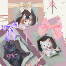 Chatons vintage faisant irruption dans du papier c