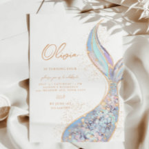 Chatoyant Mermaid Tail Invitation Anniversaire