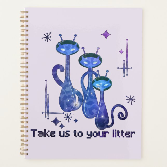 Chats Aliens amusants | Emmenez-Nous Sur Votre Lit (Devant)
