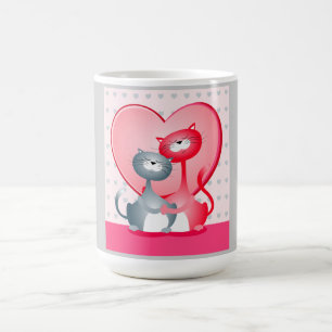 Chats amoureux, tasse