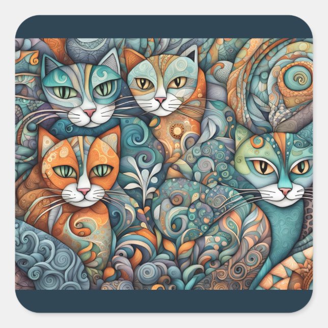 chats apaisants 2 autocollants (Devant)