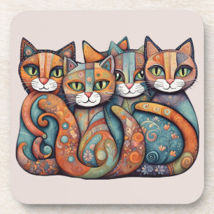 chats apaisants 3 dessous de verre ensemble