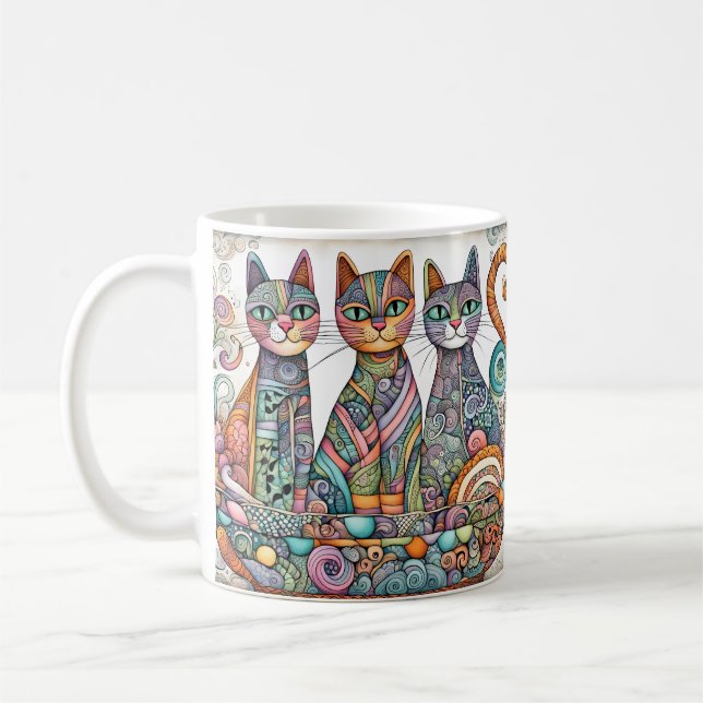 chats apaisants tasse de café (Gauche)