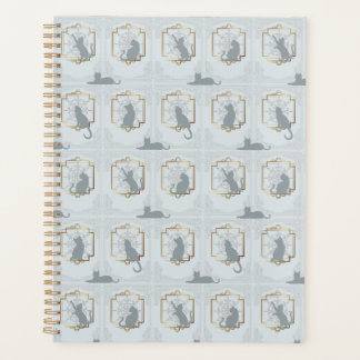 Chats Art Déco Élégants - Gris Clair