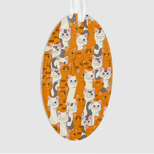 Chats blancs et gingembre motif yeux verts yeux bl (devant)
