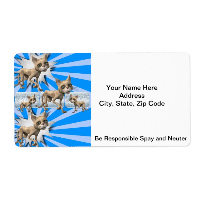 Chats Blue Spay et Neuter Étiquettes (Devant)