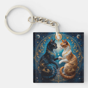 Chats Célestes avec Thème Or Bleu Cosmique 🐱