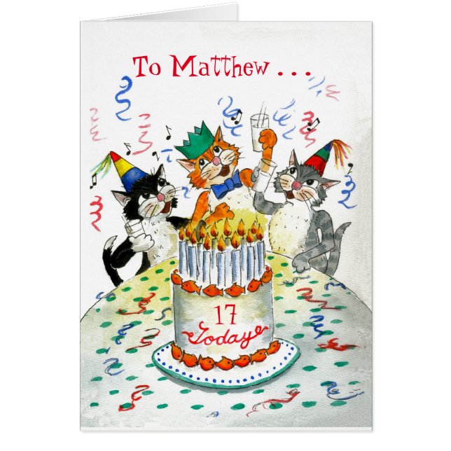 Chats chantants comiques personnalisés Anniversair (Devant)