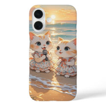 Chats chantants mignons au Sunset Beach coque ipho