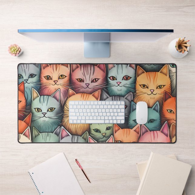 Chats colorés Doodle lunatique (Bureau 1)