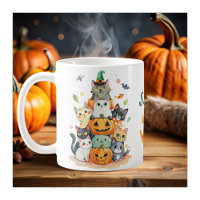 chats colorés mignons dans des tasses personnalisé