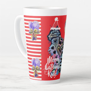Chats d'amour Joyeux Catsmus Noël Mug rouge latte