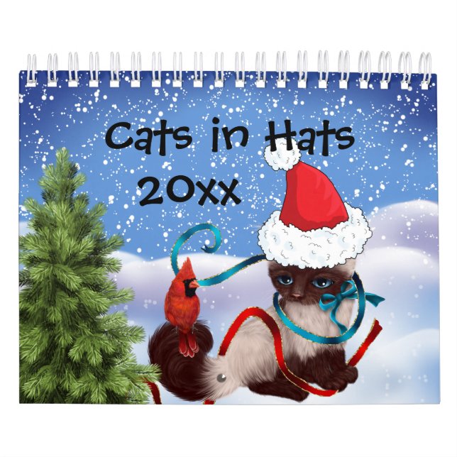 Chats dans le calendrier Casquette (Protection)