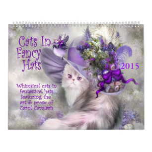 Chats dans le calendrier de fantaisie 2015 d'art