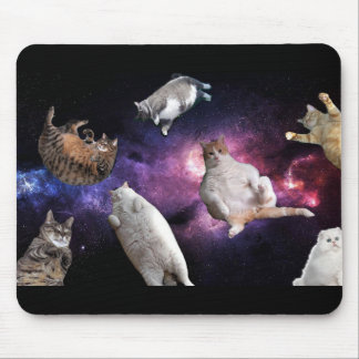 Chats dans le tapis de souris de l'espace