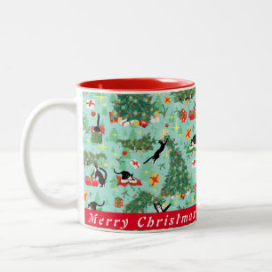 Chats dans les arbres de Noël Personnalisé Mug de 