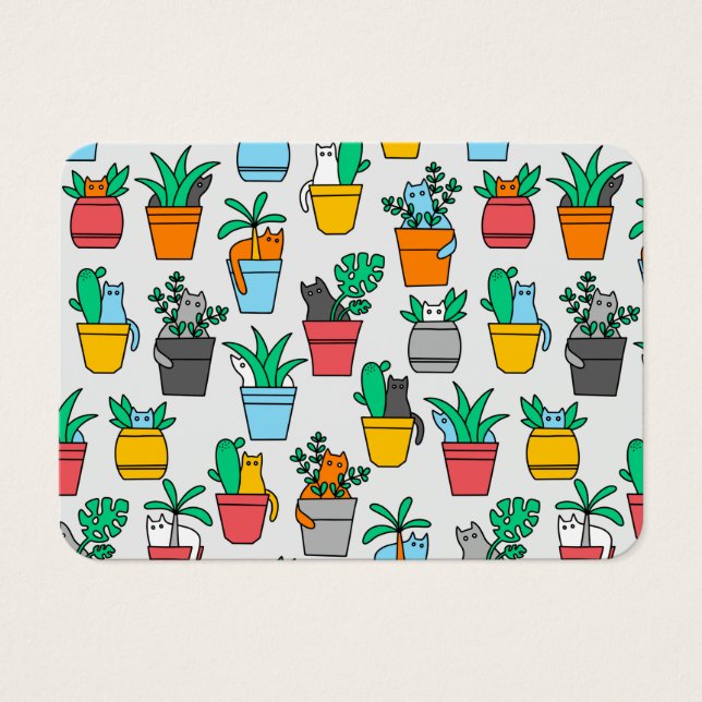 Chats dans les pots à fleurs (Devant)