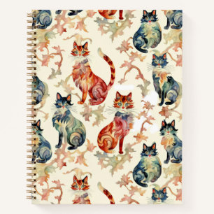 Chats dans un journal chinois Motif aquarelle