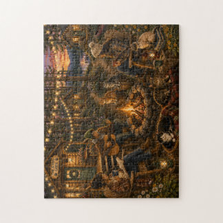 Chats de cabane confortable Puzzle en bois de styl