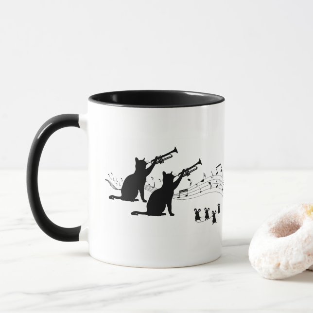 Chats de jazz | Trumpet | Café Mug (Avec donut)