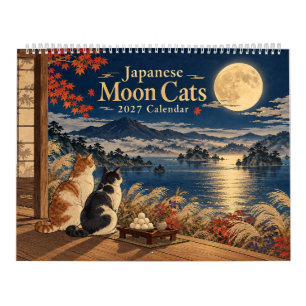 Chats de Lune Japonais Calendrier 2027   Ukiyo-e V