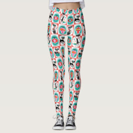 Chats de Noël noirs Leggings de Noël