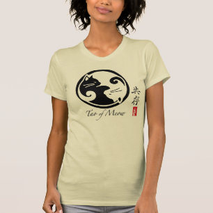 Chats de Yin Yang Tao du T-shirt organique de
