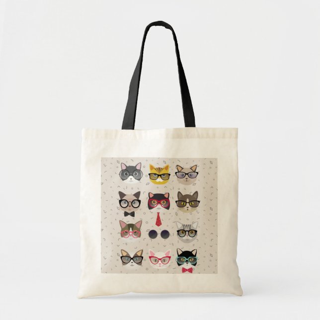 Chats drôles avec le sac fourre-tout à budget en (Devant)
