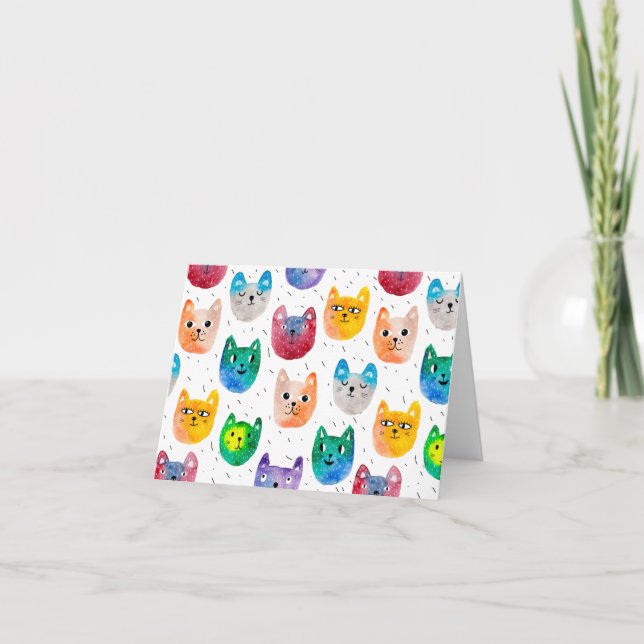 Chats et amis à l'aquarelle (Devant)