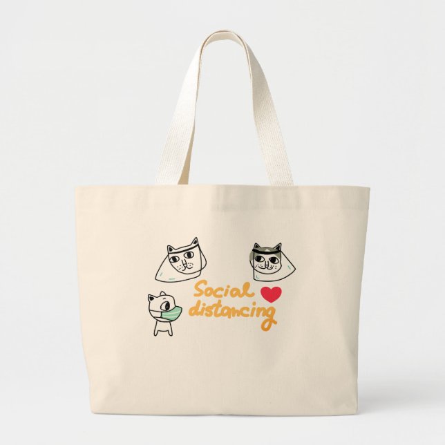CHATS ET CHIEN DE DISTANCTION SOCIALE AVEC Sac fou (Devant)