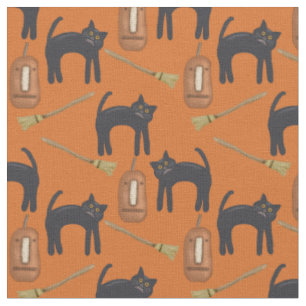 Chats et Citrouilles de Prim Whimsical, Tissu d'Ha