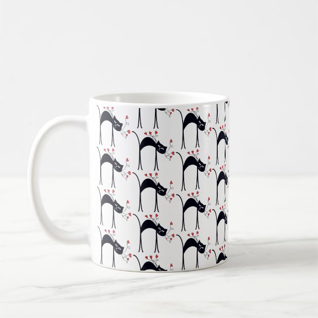 Chats et coeurs Café Mug (Gauche)