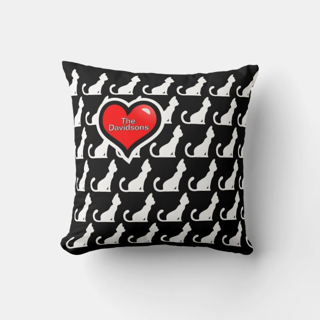 Chats et oreiller de coeur (Recto)