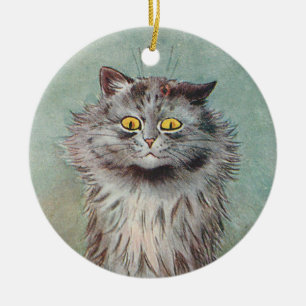 Chats gris à deux côtés ・ Louis Wain ・ Ornement