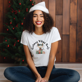 Chats ironiques maman nouvelle année rouge T-shirt