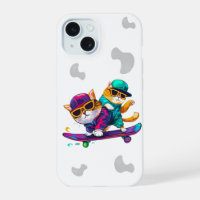 Chats Jouer Skateboard porter des lunettes Hip hop