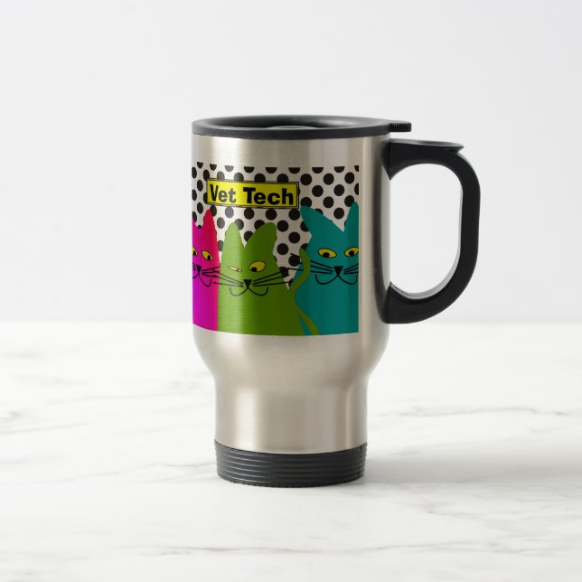 Chats lunatiques de tasse de voyage de technologie (Droit)