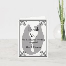 Chats Mariage Carte de remerciements moderne Chat
