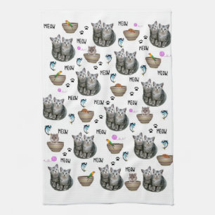 Chats Meow Cuisine Serviette à main