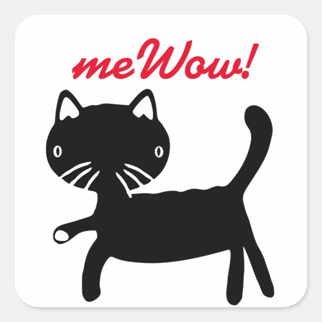 Chat's meWOW Black & White Good Job Sticker (Devant)
