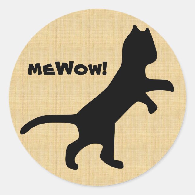 Chat's meWOW Bois personnalisable Grand Sticker de (Devant)