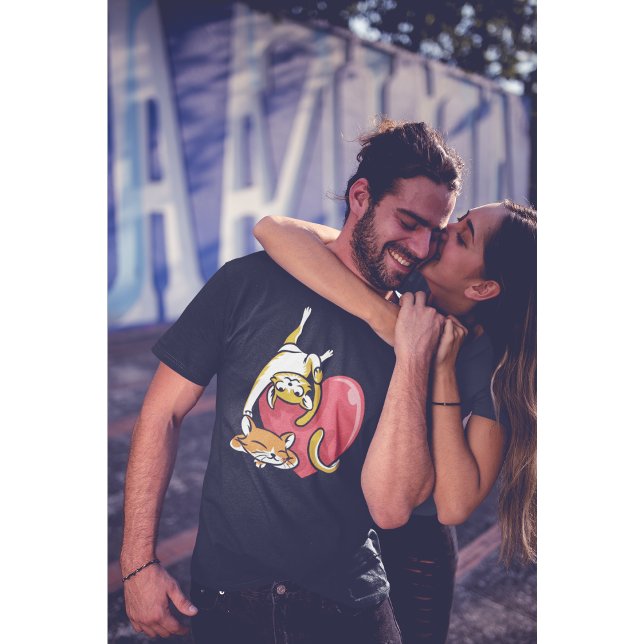 Chats mignons en amour Adorable T-shirt Saint Vale (Créateur téléchargé)
