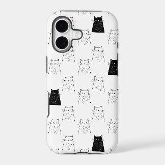 Chats mignons - motif de noir et de blanc