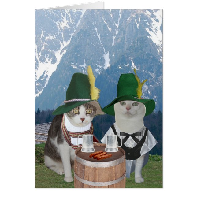 Chats/minous allemands drôles personnalisables (Devant)