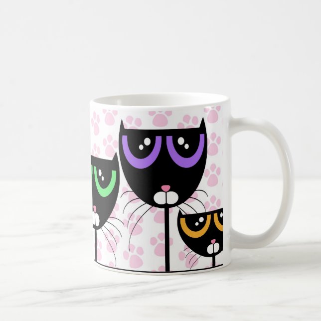 Chats noirs et pattes - TASSE (Droite)