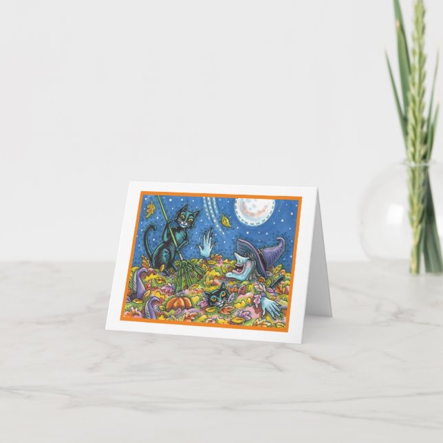 CHATS NOIRS ET TÉMOINS RAQUANT LA CARTE FEUILLE HA (Devant)