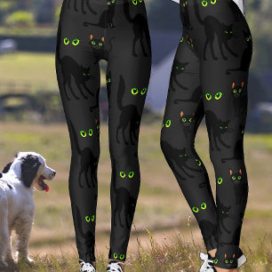 Chats noirs Halloween Leggings foncés