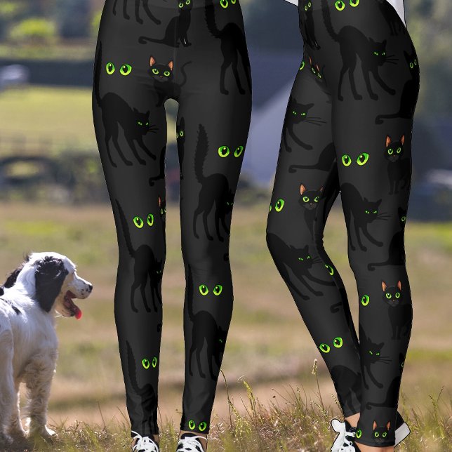 Chats noirs Halloween Leggings foncés (Créateur téléchargé)